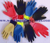 13G Nylon Latex Crinkle Gloves