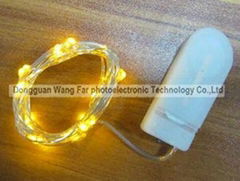 LED纽扣电池供电铜线灯串