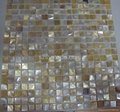 Yellow mother of pearl mosaic bathroom