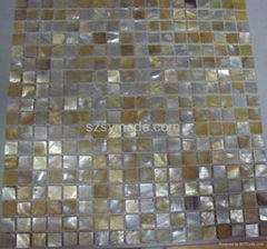 Yellow mother of pearl mosaic bathroom mosaic