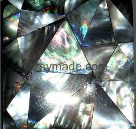 Black mother of pearl shell mosaic seashell mosaic tiles bathroom mosaic tiles 