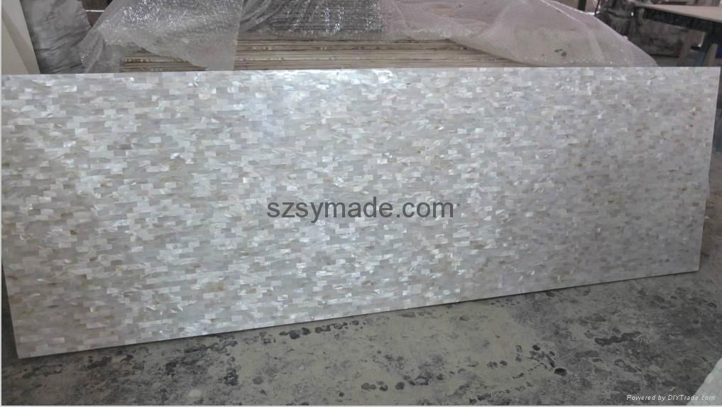 Round super white mother of pearl shell mosaic tiles 2