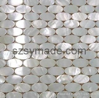Round super white mother of pearl shell mosaic tiles 3