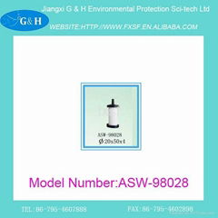 ASW-98028white Ceramics Cylinder Air Stone with Plastic Base 20*50*4mm 