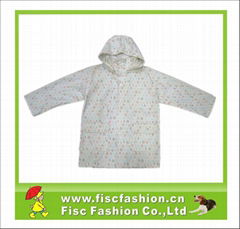 PUR030 Kids PU Cheap White Raincoat