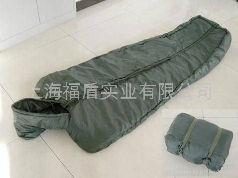 军绿色大衣式腈纶棉睡袋