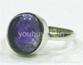 Amethyst Studded Sterling Silver Ring 1