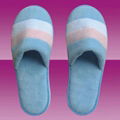 indoor colorful striped coral velour slipper fo lady 1