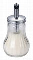 250ml diagonal grain glass bottle & metal chrome plated salt dispenser 3