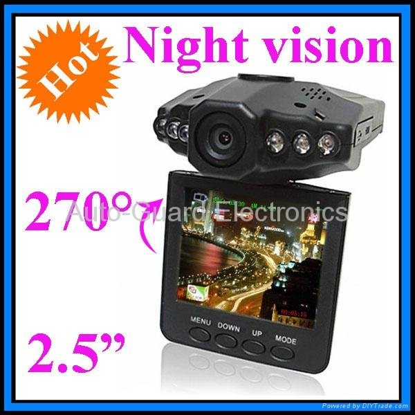 Car DVR video camera, 270 degree rotating, night vision, motion detect, 2.4" LCD 2