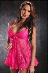  Aquamarine Sweety Nightwear Lace Lingerie Women Sleepwear