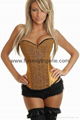 Gold Sequin Burlesque Corset Satin