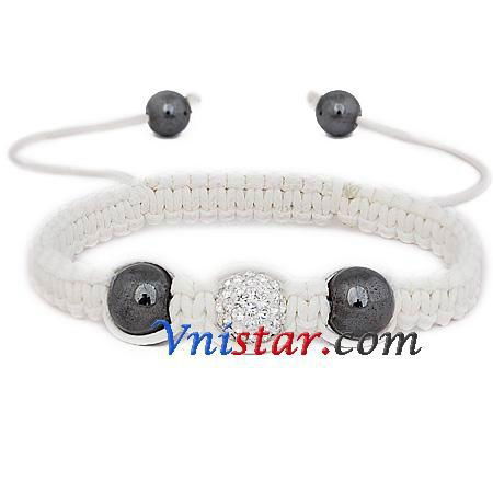 Wholesale clear crystal stones beads macrame bracelet SBB205-1