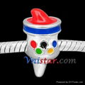 Olympic torch enamel beads PBD3436 with