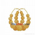 Gold plated mesh ball beads hoop