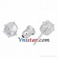 Round clear imitation CZ stud earrings