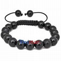 Black agate beads macrame bracelet wholesale SBB269