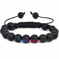 Black agate beads macrame bracelet wholesale SBB269 2