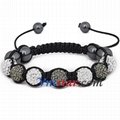 Wholesale clear crystal stones beads macrame bracelet SBB205-1 2