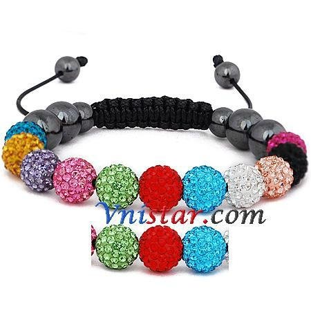 Wholesale clear crystal stones beads macrame bracelet SBB205-1 3