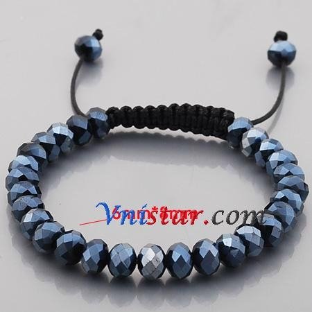 Wholesale clear crystal stones beads macrame bracelet SBB205-1 5