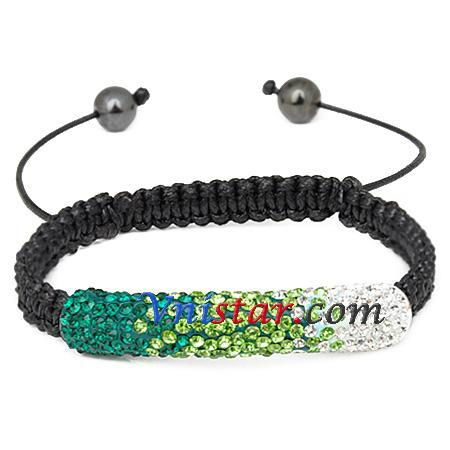 Wholesale clear crystal stones bead macrame bracelet SBB088-12 2