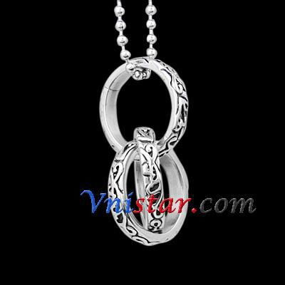 Wholesale vnistar stainless steel three-ring buckled pendant STBD057