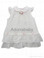 white baby dress with little flower 1