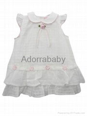 white baby dress with little flower