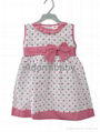 New baby girl dress pink dots baby dress  1