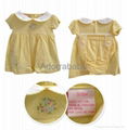 New baby girl dress yellow baby dress with underwear 2