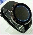   G1092 KUQI PU and touch screen LED watch 