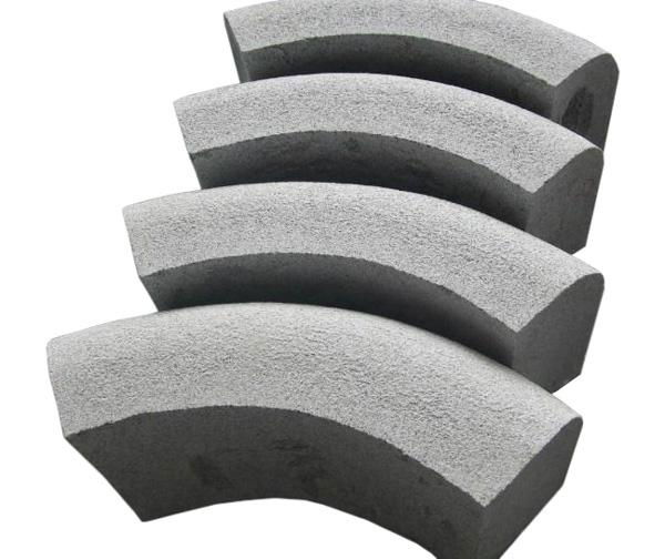 Curved granite curbstone