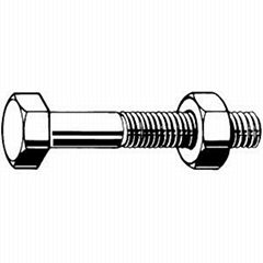 公制六角頭螺栓帶螺母
