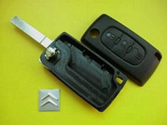 Citroen flip remote key blank 307 with light button without battery clamp