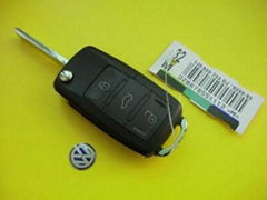 VW 3 buttons flip remote car key shell