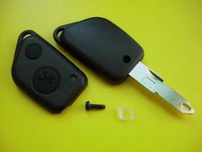 Peugeot 2 buttons car remote key shell with a hole on the blade tip