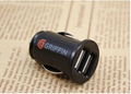 Dual USB 2-Port Bullet car power charger mini adaptor for Apple iPhone iPod 50pi 2