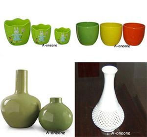 Glazed flower pot vase