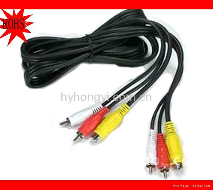 New high speed 3 rca plug laptop av cable