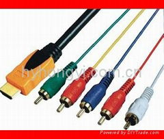 HDMI male cable to 5RCA male cable