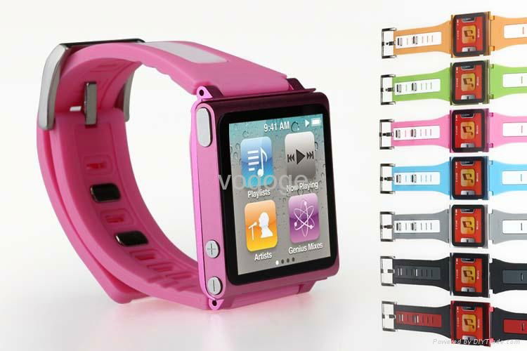 silicon double color iPod nano watch band 3