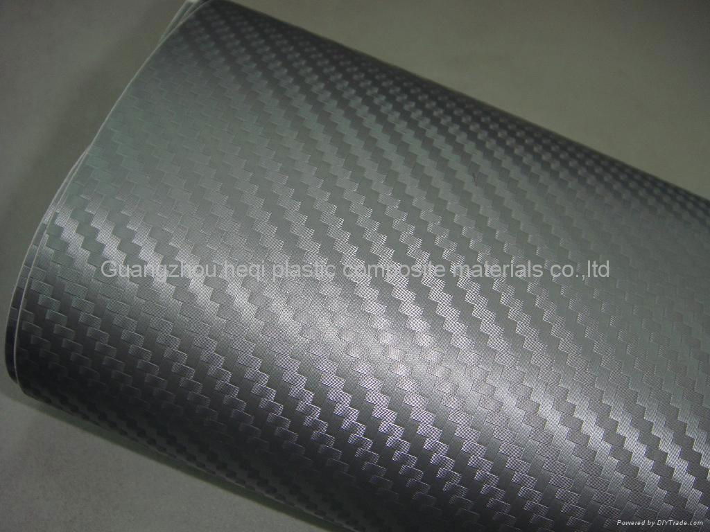 Sliver PVC 3D carbon fiber self adhesive film
