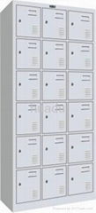 KD steel 6-tier triple-wide box locker assembled