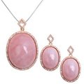 925 silver rose quartz jewelry sets