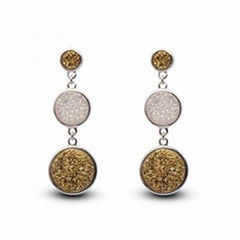 925 silver drusy earring