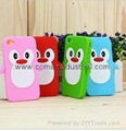 Fashion silicone penguin phone case for iPhone