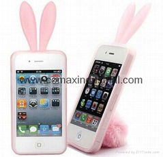 Fashion silicone rabbit phone case for iPhone