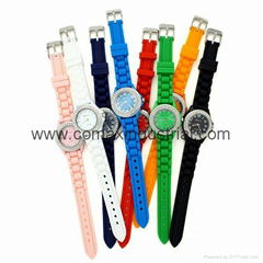 Silicone diamond fashion sport jelly watch