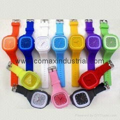 Fashion jelly square silicone sport watch